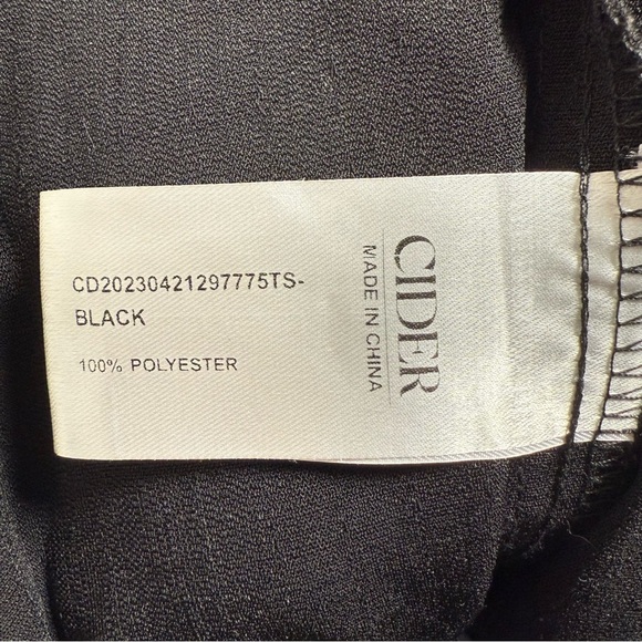 Cider Black Wide Leg Palazzo Pants Drawstring Waist OXL Plus Size Minimal Work - Picture 8 of 8